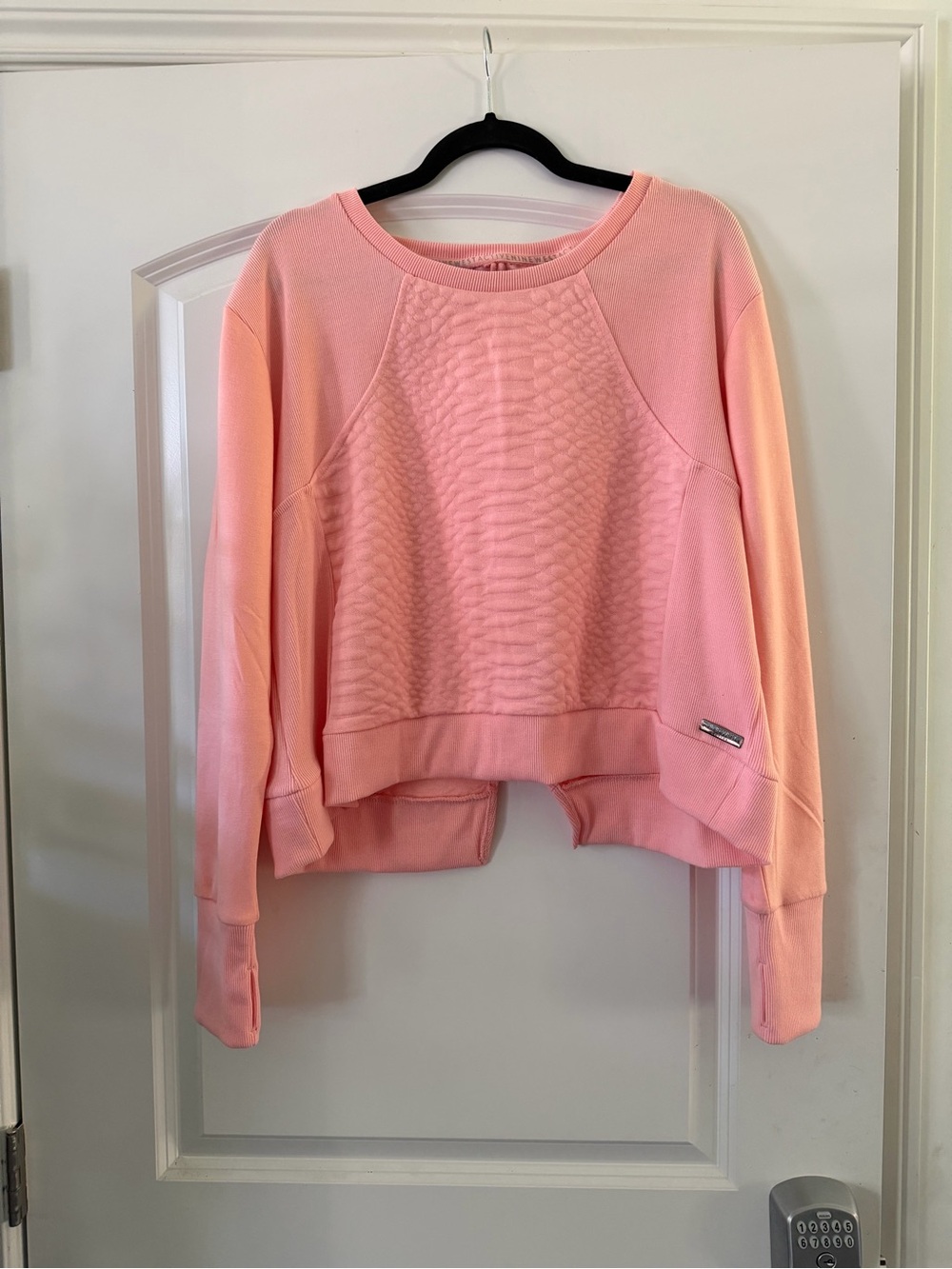 Nine West Pink Cropped Crewneck Sweatshirt